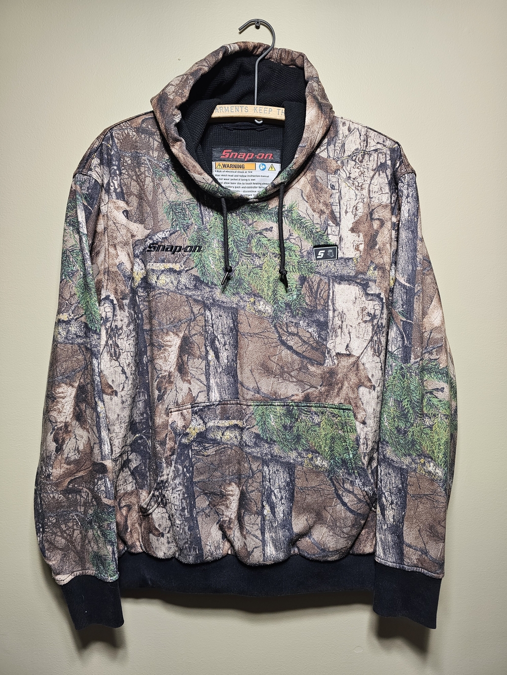 Snap-On Heated Men's Realtree Camo Hoodie Jacket XL